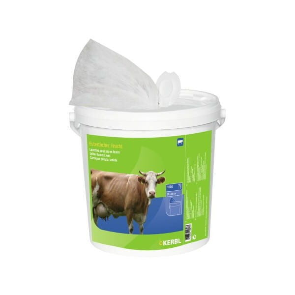 Udder wipes and towels in a bucket, 1000 pcs